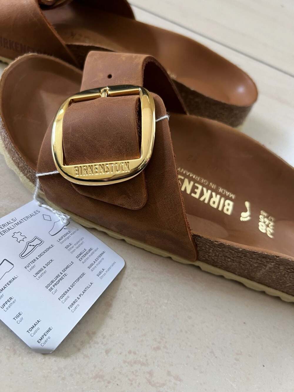 Birkenstock Madrid Big Buckle Sandal in Cognac-Size 38 - Picture 4 of 6